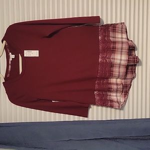 3/4 sleeve jersey tunic with side slits